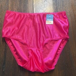 NWT Vintage Vibe Sissy Brief Granny Panty Pink Shiny Fetish Women Small Panties
